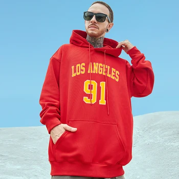 Мъжки hoody от памук Los Angeles 91, ежедневни блузи с дълъг ръкав, Эстетичные пуловер с качулка, мъжки дрехи, за творчеството на открито