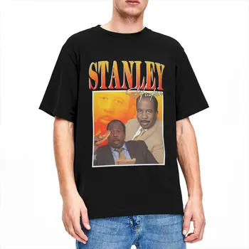 Мъжки Женска риза The Office Stanley, памучен дрехи, реколта тениски с кръгло деколте и къс ръкав, всесезонни риза