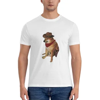 нова памучен тениска за мъже Cheems Doge Cowboy Essential, тениска с къс ръкав, графична тениска