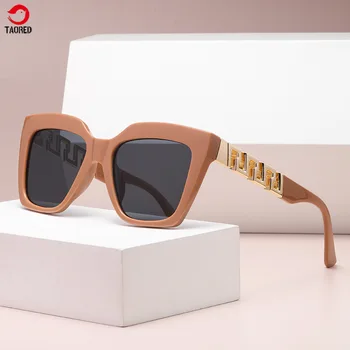 Нови Модерни Дамски Слънчеви Очила В Квадратна Рамка, Елегантни Очила, Луксозни Дизайнерски Външни UV400 Метални Дамски слънчеви Очила TAORED