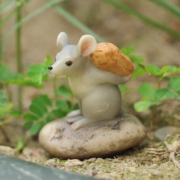 Пасторальный декор под формата на саксия с мини-мишка, миниатюрни фигурки сладък животни, Страхотна градина, аксесоари за украса на дома