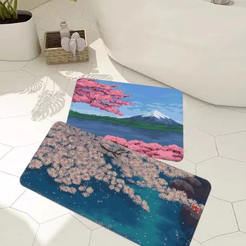 Подложка за баня Pixel Sakura, домашен мат в скандинавски стил, постелки за баня и тоалетна, подложка за спални
