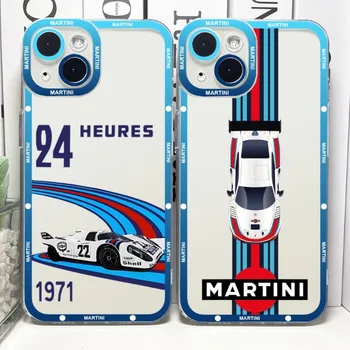 Подложка за мишка Martini Racing Stripe Telefoon за iPhone 15ProMax 13 14 12 11 Pro Max Mini, прозрачен калъф Angel Eyes