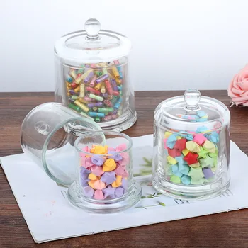 Празни прозрачни кутии за бонбони Стъклени буркани за шоколадови бонбони с капак