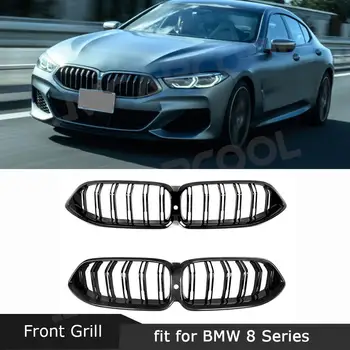 Предна Решетка от Въглеродни Влакна за BMW 8 Серия G14 G15 G16 2019 + Двойна Однострочная ABS Решетка за Капак и Броня Подмяна на Мрежата За Полагане на автомобили