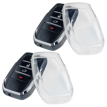 Прозрачен Умен кола ключодържател, чанта за носене-титуляр, аксесоари за Toyota, лек и издръжлив, комплект от 2
