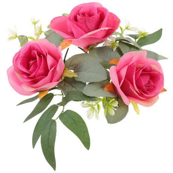 Пръстен с изкуствена Роза Цветен Венец Чаено Светлинно Пръстен Централно Украса на Сватбената маса