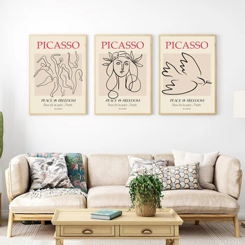 Птица Пикасо, Три Танцьорка, една Жена, Абстрактно монтиране на изкуството, платно, маслени картини, плакати и щампи, Естетика хол, Домашен декор