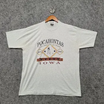 Реколта риза Покахонтас Айова XL сиво с дълъг ръкав