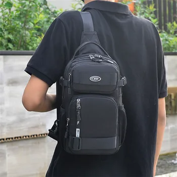 С модерна многофункционална мъжка чанта през рамо, градинска чанта-прашка, чанта през рамо за мъже, тенденция спортна чанта до гърдите с голям капацитет