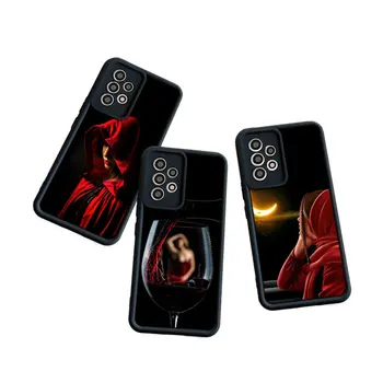 Секси калъф за телефон с червена момиче за Samsung Galaxy A03 A04 A05 A10S A11 A20 A21 A31 A32 A51 A52 а a53 A54, мек калъф със защита от падане, калъф