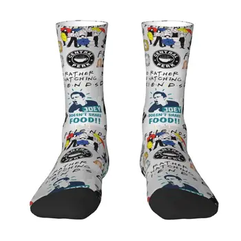 Смешни приятели Колаж Мъжки чорапи за екипажа Унисекс Забавни чорапи за телевизионно шоу с 3D печат