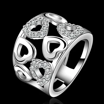 Сребърен пръстен проба 925 за жени, дама, сватбен подарък за Свети Валентин, доста сладък бижута, модни пръстени, безплатна доставка, цена на цена на производителя
