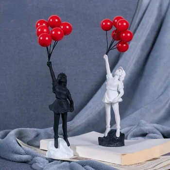 Статуетка на Момиче С Летенето на Въздушното топка, Скулптура и Съвременно Изкуство Banksy За Домашен интериор, Декорация За Diy От Смола, са подбрани Статуетка