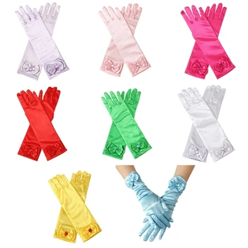 Стилни Ламинирани Ръкавици с Лък за Детски Рожден Ръкавици За Пеене И Танци