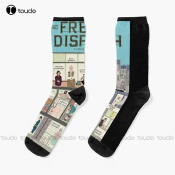 Тенденцията на чорапите The French Dispatch Женски черни чорапи Персонализирани мъжки чорапи за възрастни, юноши и младежи с дигитален печат 360 ° Подарък