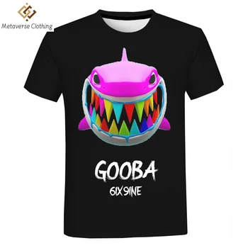 Тениски с 3D принтом Gooba 6ix9ine, Тениска Gooba, Американски рапърът 6ix9ine, Къс ръкав, Мъжки Дамски Ежедневни Градинска Облекло в стил Хип-Хоп тениска
