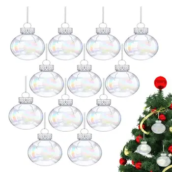 Топки с прозрачно украшение, заполняемые 2,5-инчов прозрачен кръгла топка-крушка, украса за Коледната елха, украса за сватби, партита, аксесоари за дома