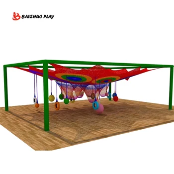 Търговски сигурност е Детска игра в увеселителен парк Rainbow Climbing Net Децата обичат да играят на детски играчки Обзавеждане за детска градина за продажба