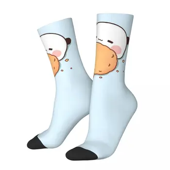Честит забавни мъжки чорапи, ежедневни чорапи с пандой и мече-домовым, дамски чорапи Mochi Cat Sport, пролет-лято, есен-зима