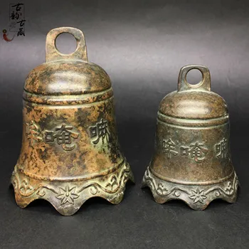 Антични колекция от будистки шестизначных мантри, бронзовата камбанка, украса за дома