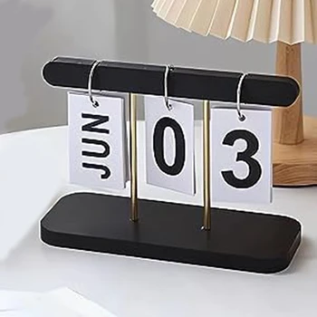 Вечният дневен Перекидной календар за масата, за многократна употреба Офис декор за вашия работен плот, Аксесоари за дома, Реквизит за снимки, здрав черен