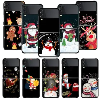 Калъф за Samsung Galaxy Z Flip 5 Z Flip 4 Z Flip3 5G Shell за Galaxy Z Flip Корици весела Коледа Снежен Дядо Коледа