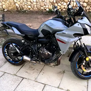 Комплектни мотоциклетни 17-цолови главините на предните и задните колела MT-07 за Yamaha Подобрена стикер с логото на MT07 MT 07 на ръба със светлоотразителни стикери