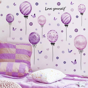 Нова стикер за стена с анимационни въздушно топка-пеперуда за декорация на детски стаи, спални, хол, самозалепващи картина на стената