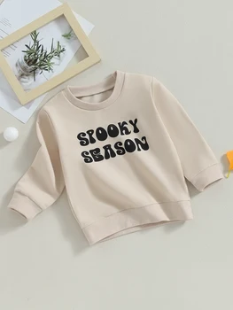 Сладък hoody на Хелоуин за малки момичета 0-3 години, пуловер с тыквенным принтом, свободни блузи с волани